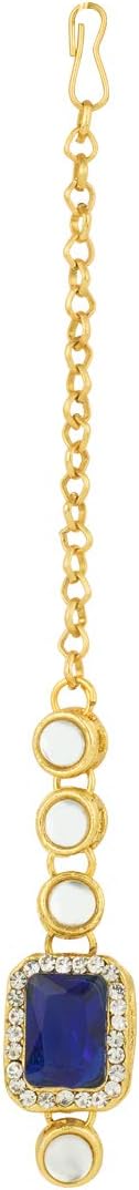Aheli Ethnic Faux Kundan Necklace Earrings Maang Tikka Indian Bollywood Jewellery Set Gift for Women