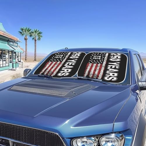 Image of Windshield Sun Shade Foldable 2pcs 250 Years Anniversary 1776 2026 Car Front Window Sunshade Sun Visor for Heat and UV Protection Car Interior Accessories - 28.5 x 25.5 inches