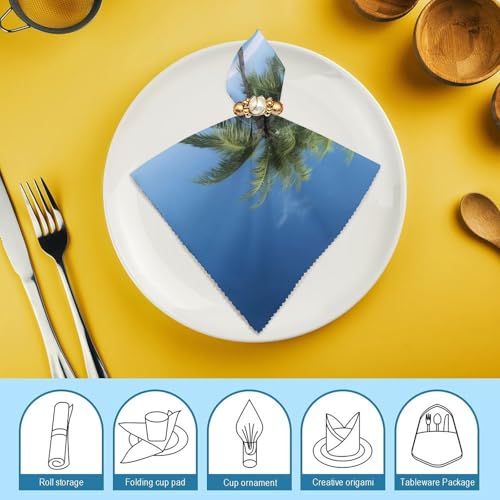 Servilletas de tela lavables y reutilizables con palmeras marinas 8