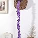 Crt Gucy 2 Pack 13 FT Artificial Hydrangea Flower Vine Wisteria Vines Cattleya Flowers Plants for Home Hotel Office Wedding Party Garden Craft Art Décor, Dark Purple