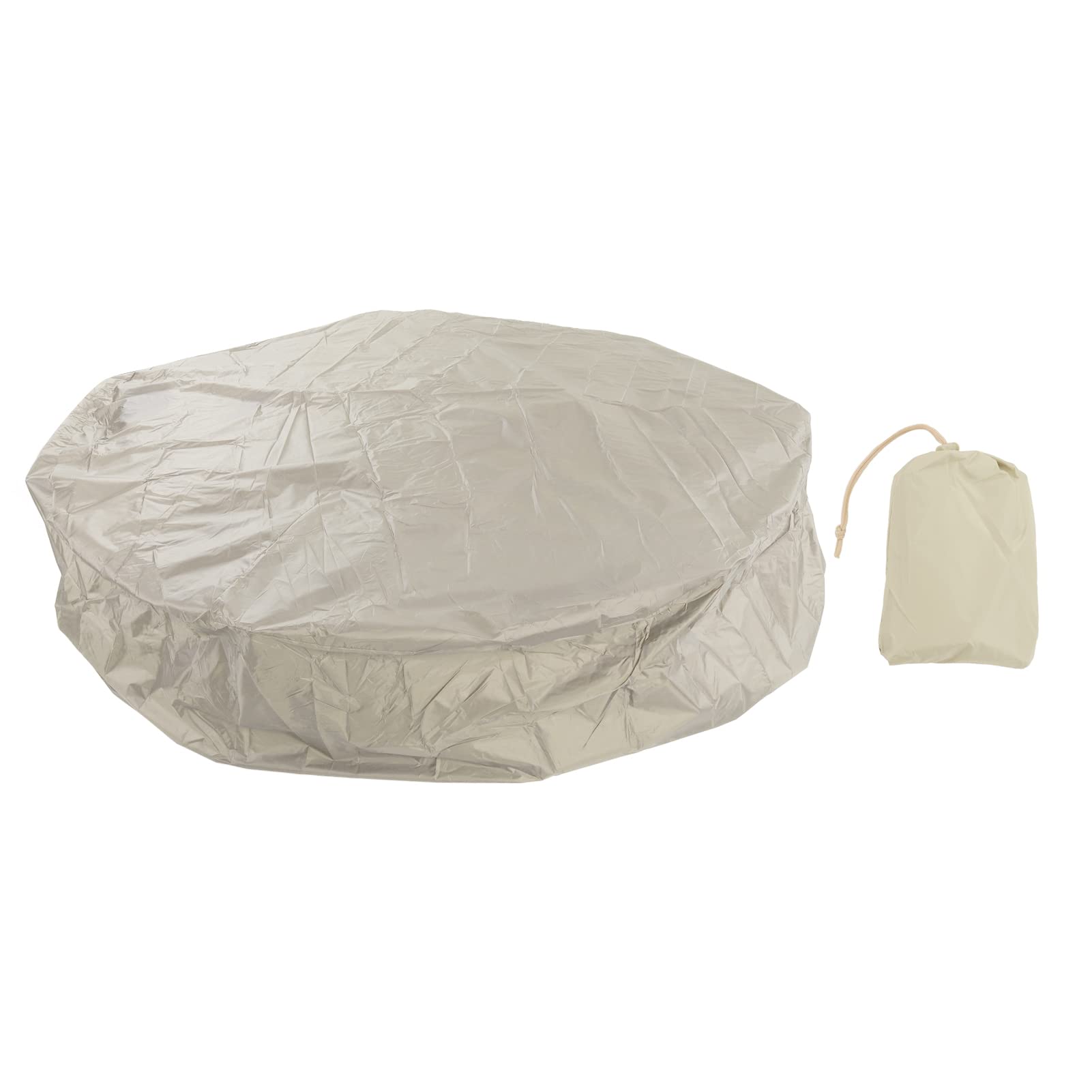 Housse de ronde pour ou - En polyester taffetas imperméable - Argenté - 190 x 30 cm - Beige