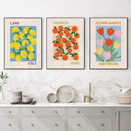 Toile vintage fleurs pour habiller un mur vide déco salon triptyque 20x30cm