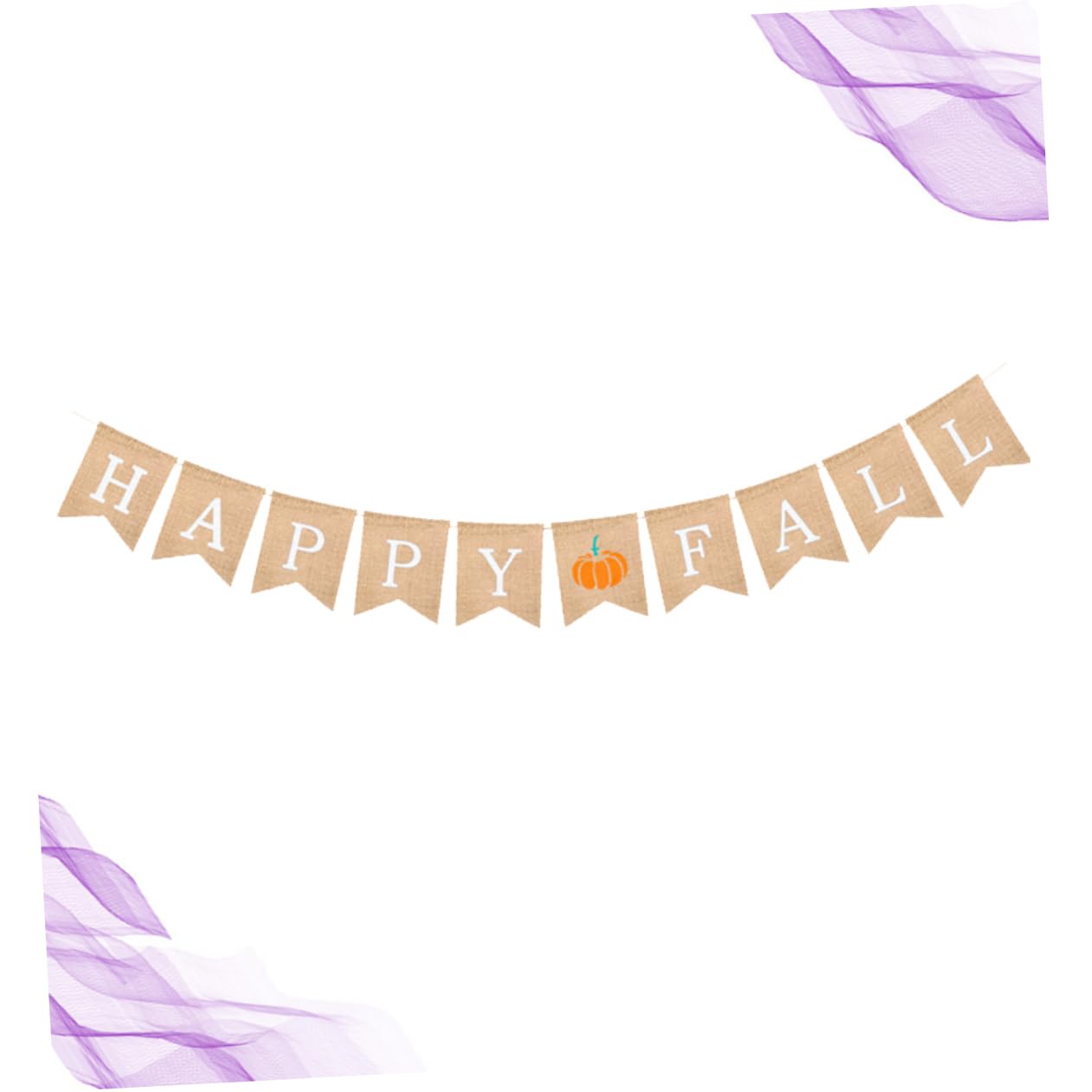 BRIGHTFUFU Thanksgiving Day Banner Maple Leaves Pumpkin Theme Decorative Bunting Flag Party Banner Supplies Festive Decor