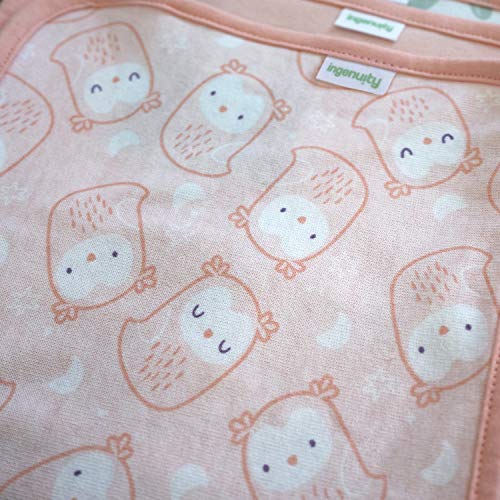 Image of Clean & Cuddly 6-Pack Terry Washcloth Set for Baby Girl- Pink Owl - EDI