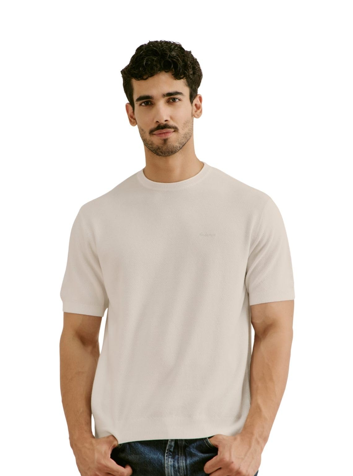 andamen Men Pure Cotton Relaxed Fit Crew-picture-36