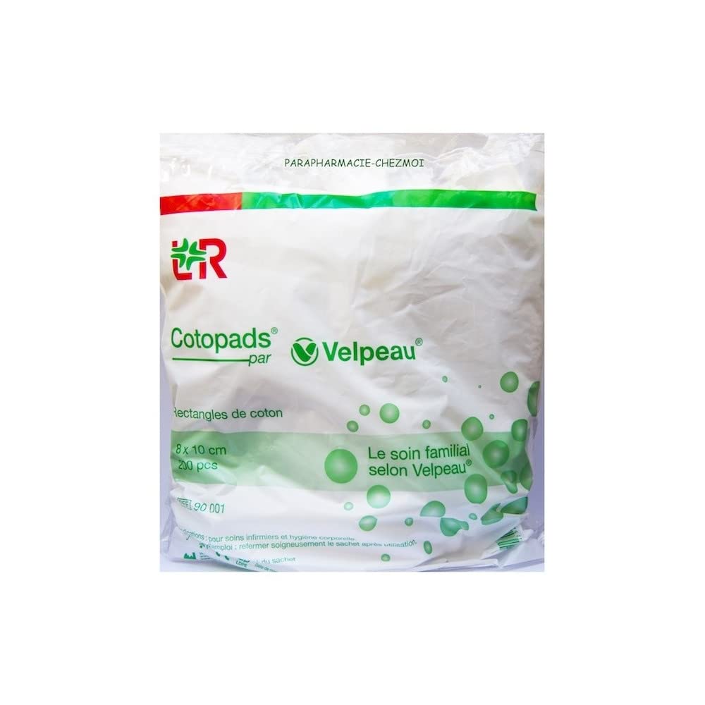 Cotopads Rectangles de Coton 8x10 cm - Sachet de 200 pièces