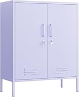 Vista 9 de Gabinete de almacenamiento de metal con cerradura de 2 puertas, gabinete industrial resistente de 3 niveles con estantes extraíbles, fácil montaje