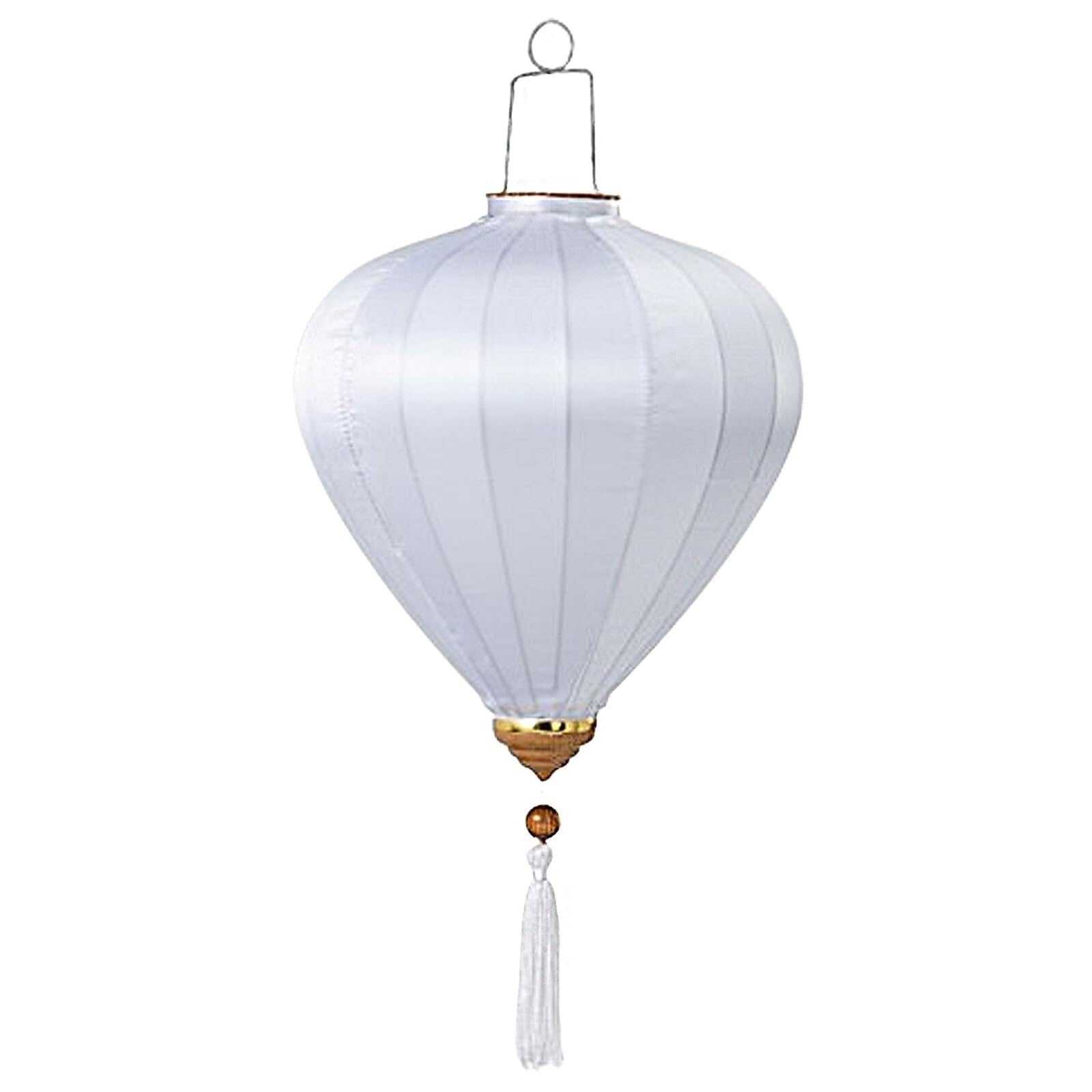 Asian Lantern, 2 Pcs 12 Inch Chinese Silk Lanterns Traditional Asian Vietnamese Hanging Lantern with Tassels Wedding & Holidays Decorations(White)