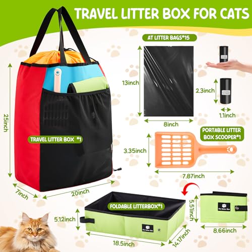 Arenero portátil plegable para gatos Hillban 4 en 1 kit miniatura 2