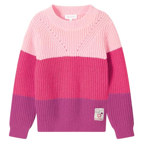 Girls' Sweaters Color Block Pullover Jumper Knit Long Sleeve Rainbow Sweaters Kids Crewneck Casual Jumper