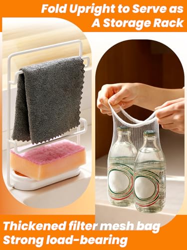 Colador plegable para fregadero con 100 bolsas de malla miniatura 5