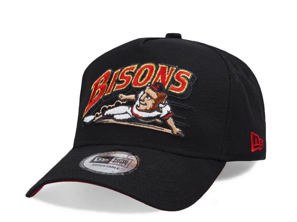 New Era Unisex Black Buffalo Bisons And Red A Frame Snapback Cap, One Size