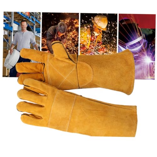 ARTIBETTER Heatproof Welding Gloves Long Oven Mitts Double Oven Mitts for Cooking Stove Bbq Soldering Camping