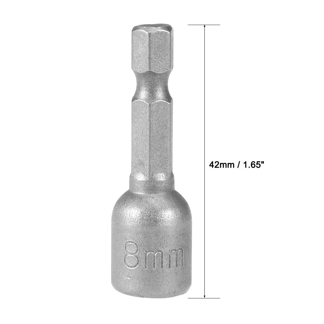 2 Pcs 1/4" Quick-Change Hex Shank 8mm Magnetic Nut