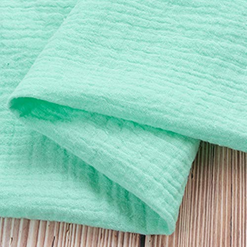 moonfarm 選べる20色 モコモコ ダブルガーゼ 生地 綿 無地 カラー 約 2m×幅1.4m 柔軟 軽量 速乾 低刺激 (ライトグリーン)