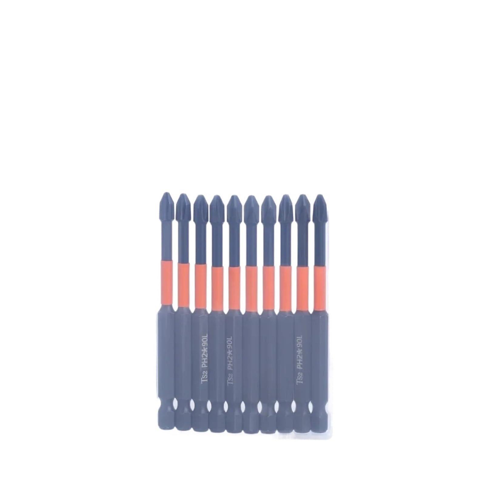 Uayplmbi 10Pcs 90Mm 25/50/65/70/90Mm Ph2 Cross Screwdriver Set With Case Batch Head Impact Drill Bit Alloy Steel