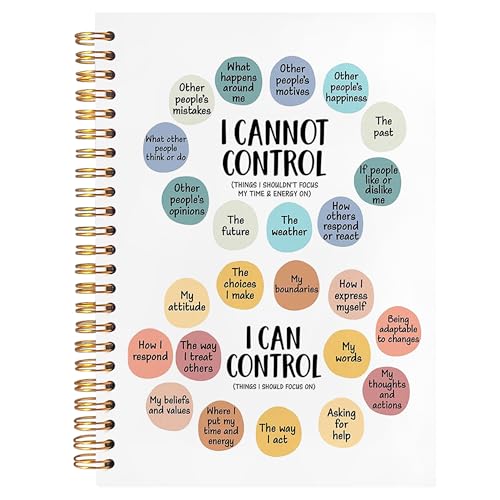 BearCake I Can and Cannot Control Mental Health Journal Mental Health Gifts Psychology Gifts Therapy Journal for Mental Health Therapy Notebook Hardcover Spiral Notebook 5.5x8.3