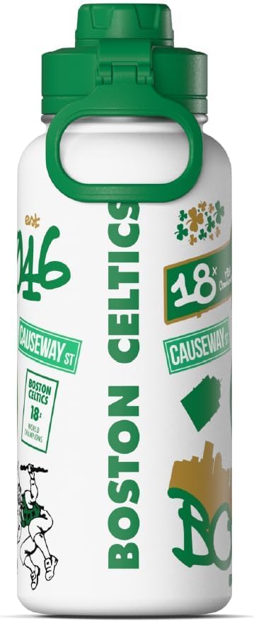 Hydrapeak x NBA Officially Licensed Boston Celtics 32oz Active Water Bottle Chug Lid Stainless Steel Reusable Double Wall Celebrating The City Of Boston - Image 3