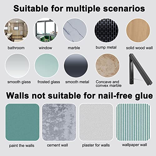 JSUOEO Folding Wall Mounted Clothes Hanger, Wall Mounted Drying Rack Retractable Clothes Rack Multifunctional Portable Clothes Storage Organiser for Bedroom Bathroom Balcony Indoor Outdoor Black - Image 7