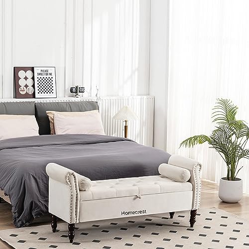 Image of Cleobury Storage Couch Bench Ottoman Bench 2 Seater Sofa Settee for livingroom badroom Office (Beige)