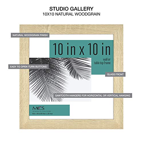 MCS Studio Gallery Frame, Natural Woodgrain, 10 x 10 in, Single