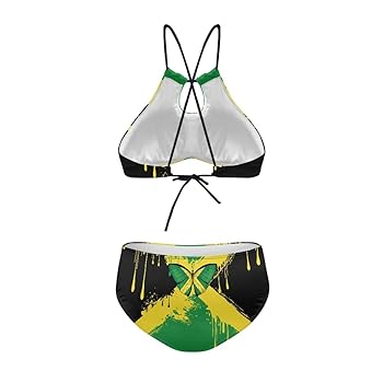 Amazon.com: GLUDEAR Women Two Piece Swimsuit Jamaican Flag