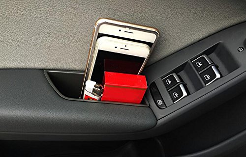 HIGH FLYING Black Front Door Interior Storage Box Holder Container 2pcs for Audi A4 B8 2008-2015 for Audi A5 8T 4dr 2010-2015