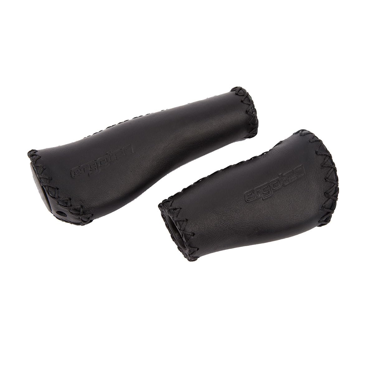 Ergotec Monaco Fahrradlenkergriff, 22,2 mm Griffdurchmesser, 135 mm Linke Länge, 92 mm Rechtslänge, Leder/Kraton, für City oder Trekkingräder