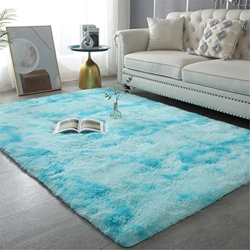 Hiseng Teppich Wohnzimmerteppich Mode Langflor Weich Flauschig Teppiche Anti-Rutsch-Shaggy-Bereich...
