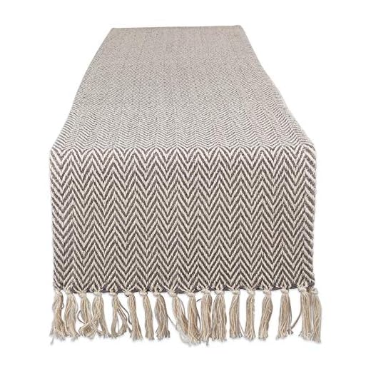 DII Braided Farmhouse Table Runner, 15 x 72 inches, Gray