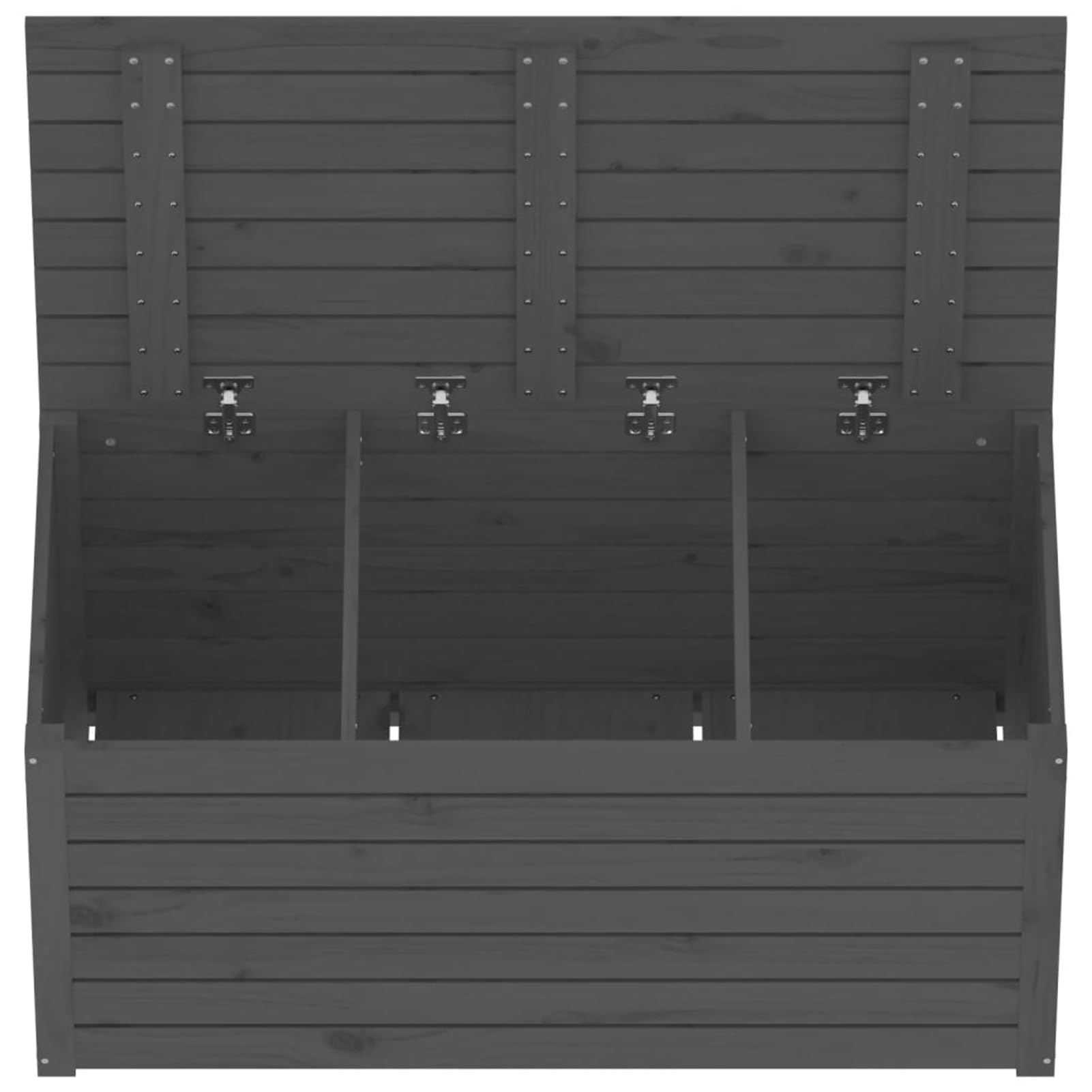 Gecheer Scatola da giardino grigia, 101 x 50,5 x 46,5 cm, in legno massello di pino, scatola di immagazzinaggio per esterni, organizer per attrezzi da giardino, cassapanca per cuscini per balcone