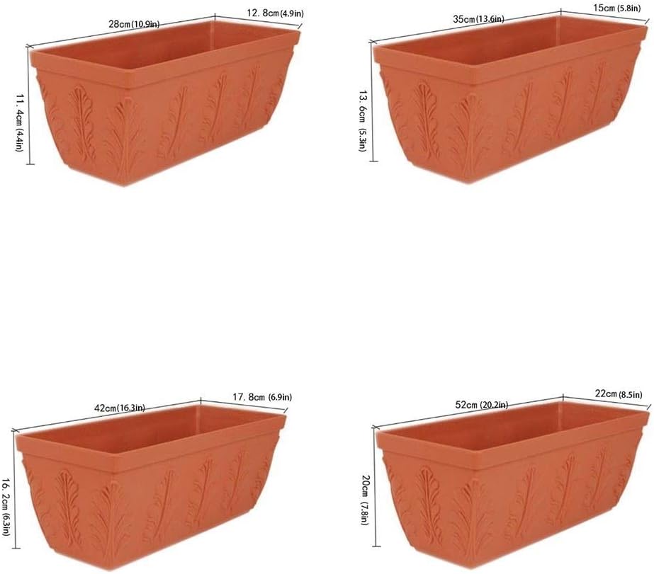 Rectangular Thickened Large Flower Box Household Plastic Planting Box Roof Balcony Vegetable Planting Trough Flower Pots Indoor Outdoor (Size : M)