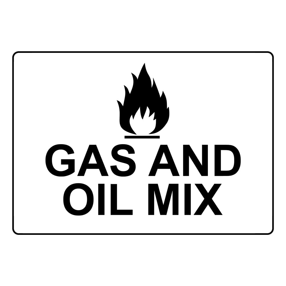 Gas And Oil Mix Sign With Symbol Safety Warning Metal Tin Sign (12x16 Inches)