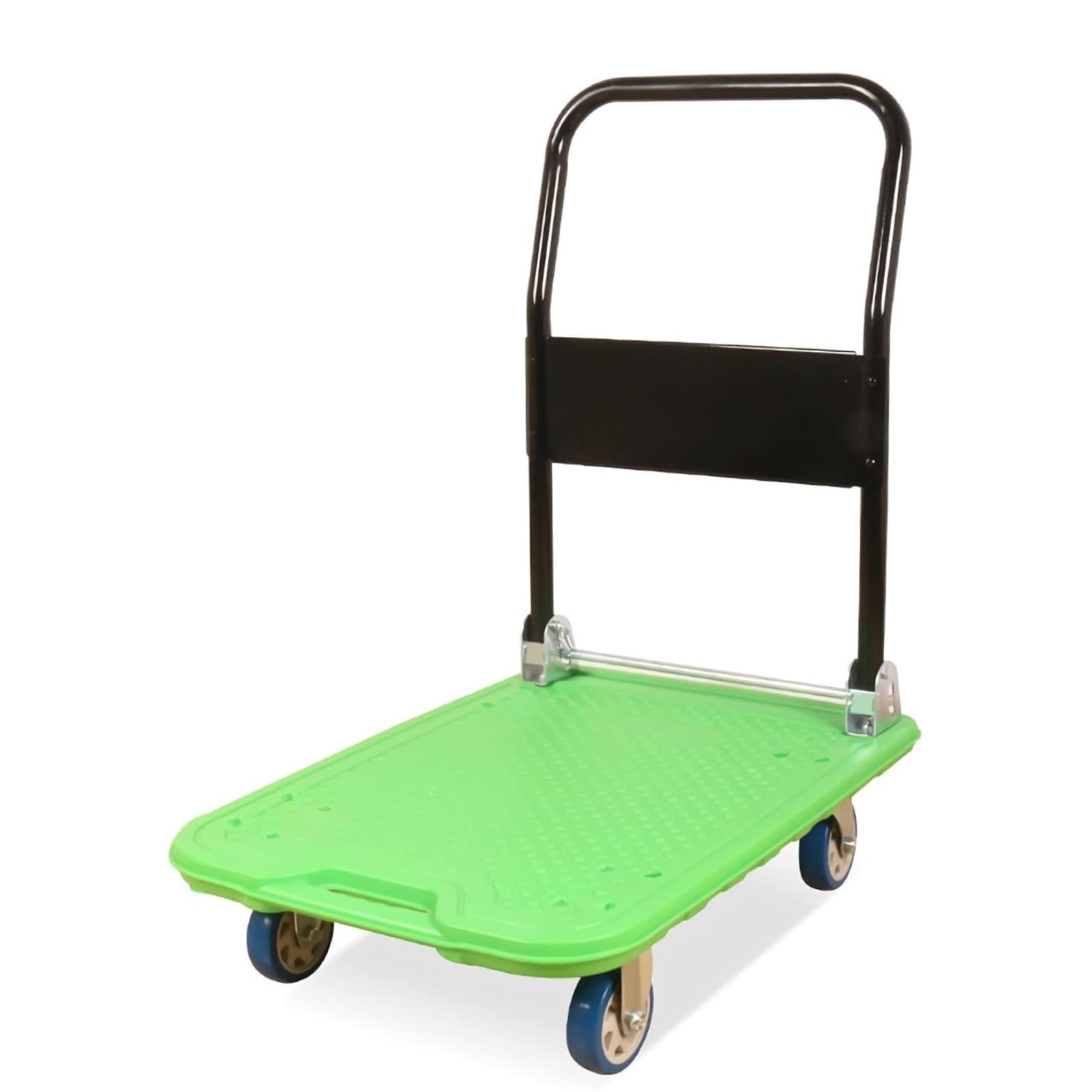 Carro de Empuje, Plataforma móvil Plegable, Ruedas reforzadas y engrosadas, Carro con Ruedas de Color Verde. Carro de Mano
