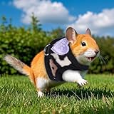 Small Animal Harness and Leash Set, Leopard Print Ferret Leash and Harness Soft Ferret Clothes Outdoor Walking Accessories for Tiny Animals Rabbit Guinea Pig Hamster Cat Puppy Kitten Bearded Dragon - Image 6