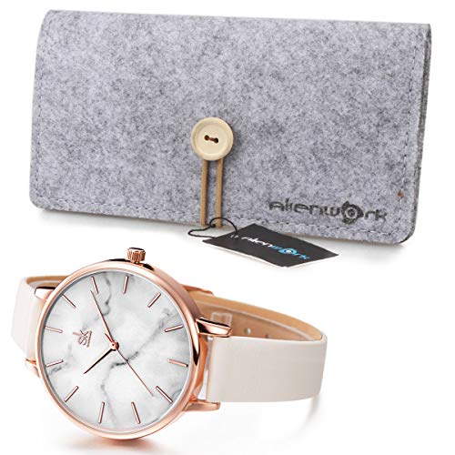 SK Minimalist Armbanduhr Damen Ultra-flach Elegant – Bild 4