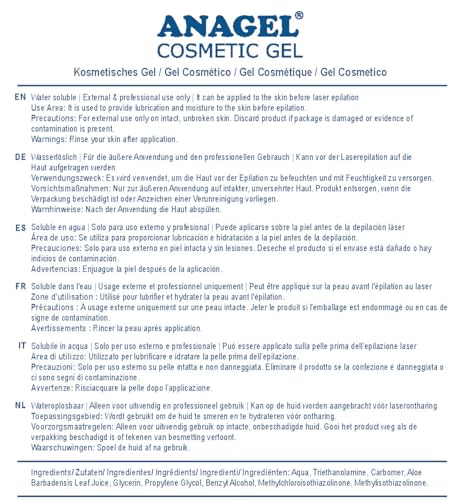 Anagel Cosmétique Gel, optimiza la depilación láser y el pulso de luz IPL - 250ml x2 - imagen 4