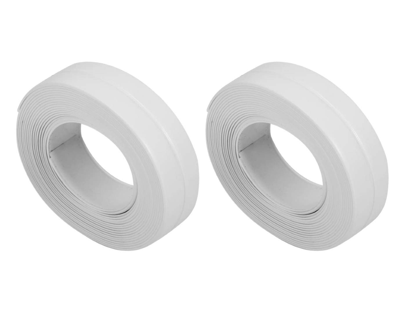 TOMATUS® 2 Pcs PE Caulk Tape Strip,Self-Adhesive Tub Caulking Sealing Tape for Kitchen Sink Toilet Bathroom Shower and Bathtub Floor Wall Edge Protector (W x L 2.2cm x 3.2metre) (White) (B099PP1XRN) Amazon Price History, Amazon Price Tracker