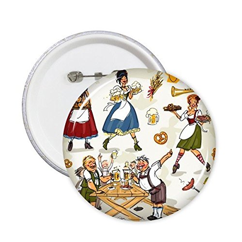 Badge bouton Allemagne petit dejeuner illustration rond XL 5pcs