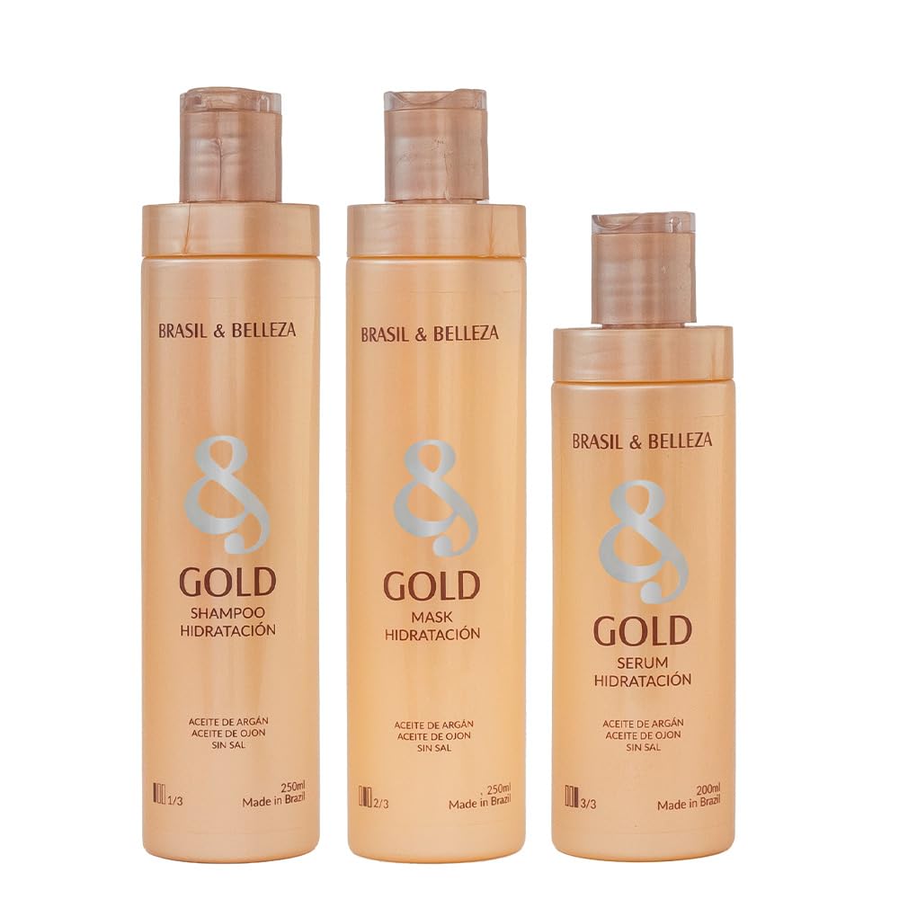 Pack B&B Gold Champú + Mascarilla + Serum protector térmico