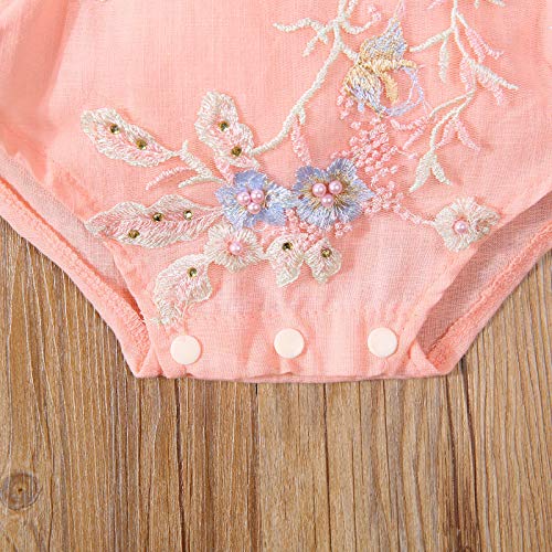 Yccutest Newborn Baby Girl Romper Short Sleeve Lace Princess Dress Infant Clothes Toddler Outfits Party Tulle Skirt (B-Pink, 18-24 Months) #TOP5