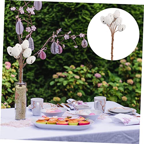 Decoración de 27 piezas de huevos moteados para Pascua miniatura 2