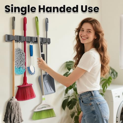 Broom-Holder-Wall-Mount-Mop-and-Broom-Hanger-Wall-Mount-for-Organizing-and-Storing-Items-in-Household-Kitchens-Gardens-Laundries-4-Racks-3-Hooks-Grey