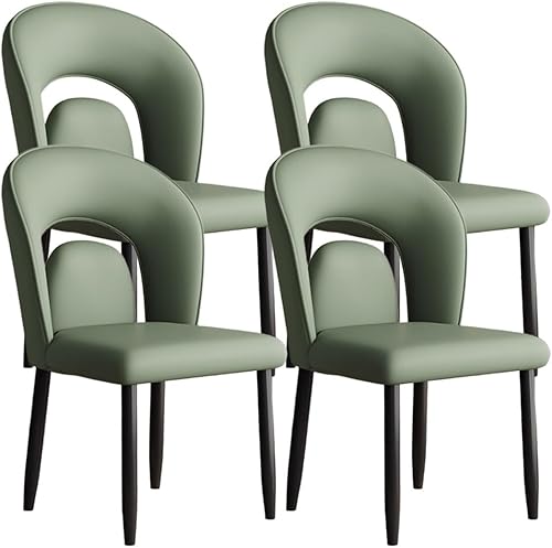 Miniatura 31 de YVYKFZD Leather Dining Chairs, Kitchen Chairs Set with Curved Back, Upholstered Dining Room Chair, Armless Comfy Side Chair, for Living Room,