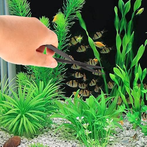 Image of POPETPOP Aquarium Scissors for Plants Water Grass Trimmer Professional Fish Tank Scissor Curved Spring Action Tool for Aquascaping Small Thin Aquatic Plant Trimming 6.10 Inch