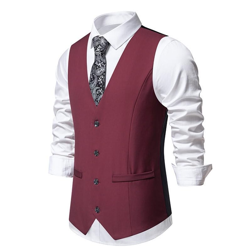 Men's Vest Spring Autumn Wedding V Neck Banquet Party Sleeveless Top 5