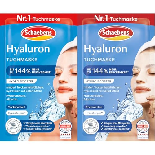 Schaebens Hyaluron Tuchmaske, 21 g (Packung mit 2)