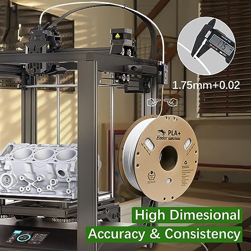 Image of CREALITY Ender PLA + 1.75mm Filament, Neatly Wound 3D Printer PLA Pro Filament, 1kg Spool (2.2lbs) Cardboard Spool, Dimensional Accuracy + /- 0.03 mm, Fit Most FDM 3D Printers, White