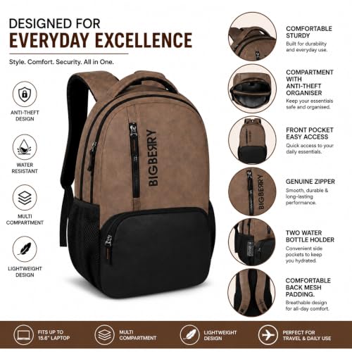 BIGBERRY Store BIGBERRY Rodeo 1.0 Faux Leather Laptop Backpack, - Image 7