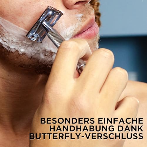 Wilkinson Sword - Barber's Style The Edger für Männer, Double Edge Rasierer + 5 Rasierklingen